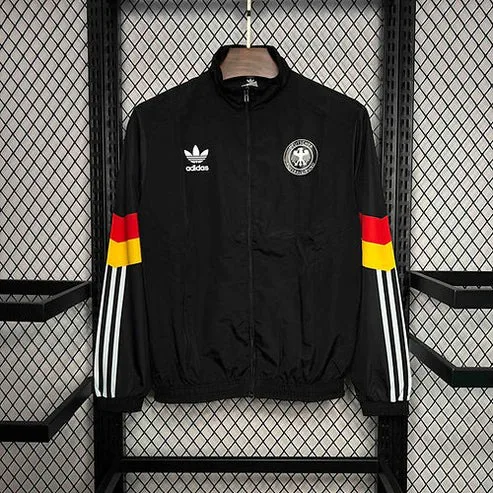 2024 Germany Windbreaker Black Soccer Jersey — main view
