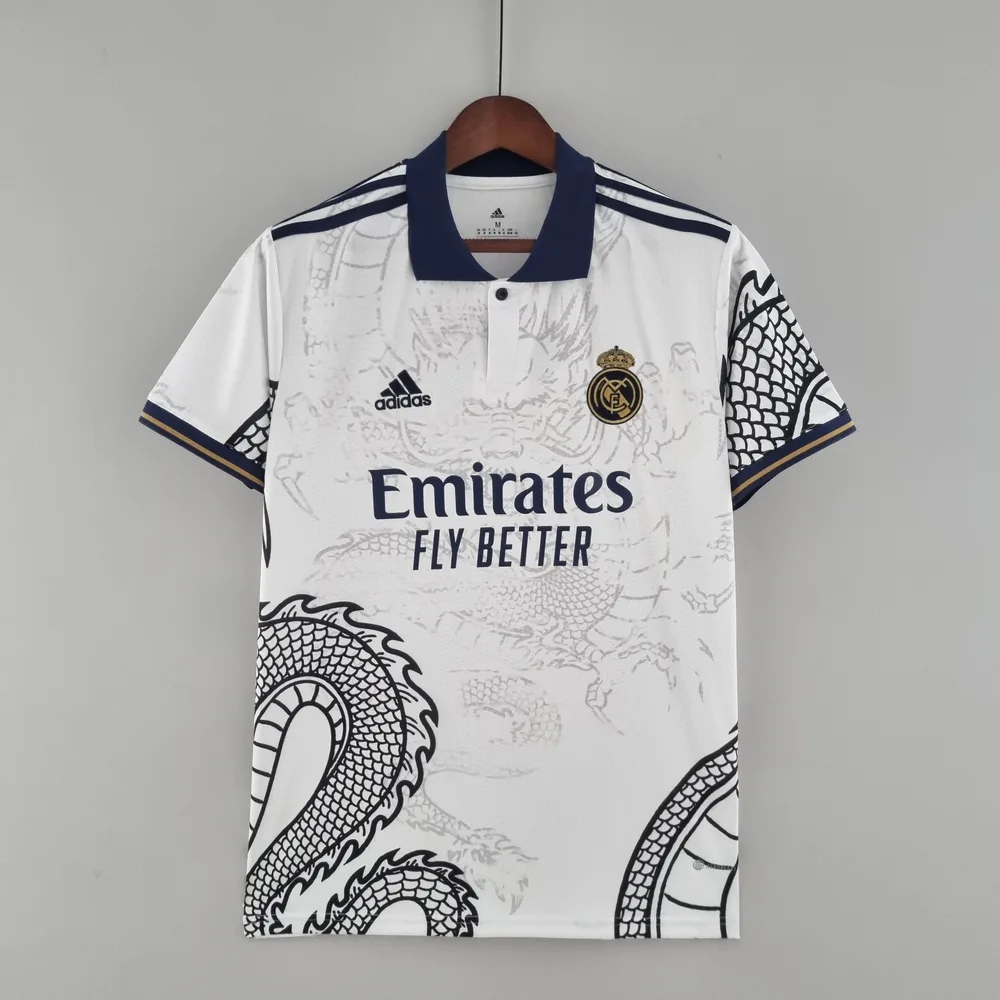2022/2023 Real Madrid Camisa de Futebol Branca Dragão Chinês — main view