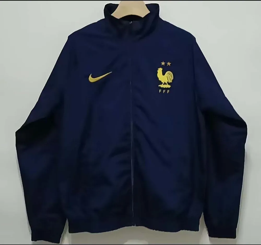 2024 France Windbreaker Navy Soccer Jersey AAA fan-grade — main view