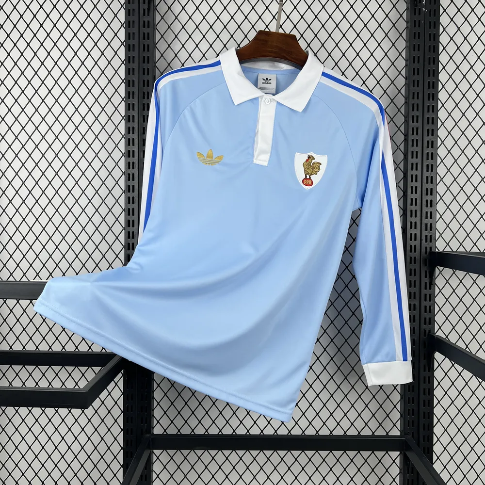 2026 France 120th Anniversary Blue Long Sleeve Retro Jersey — main view