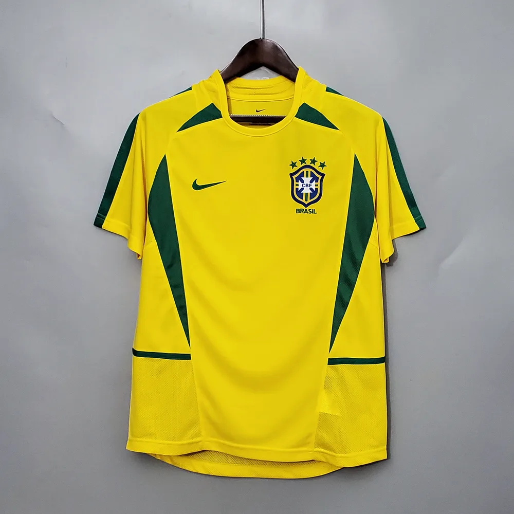 2002 Retro Brazil Soccer Jersey Home — main view