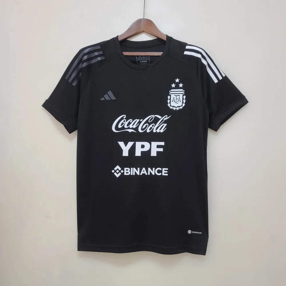 2022 Argentinien Nationalmannschaft Trainingsanzug Schwarz Trikot — main view