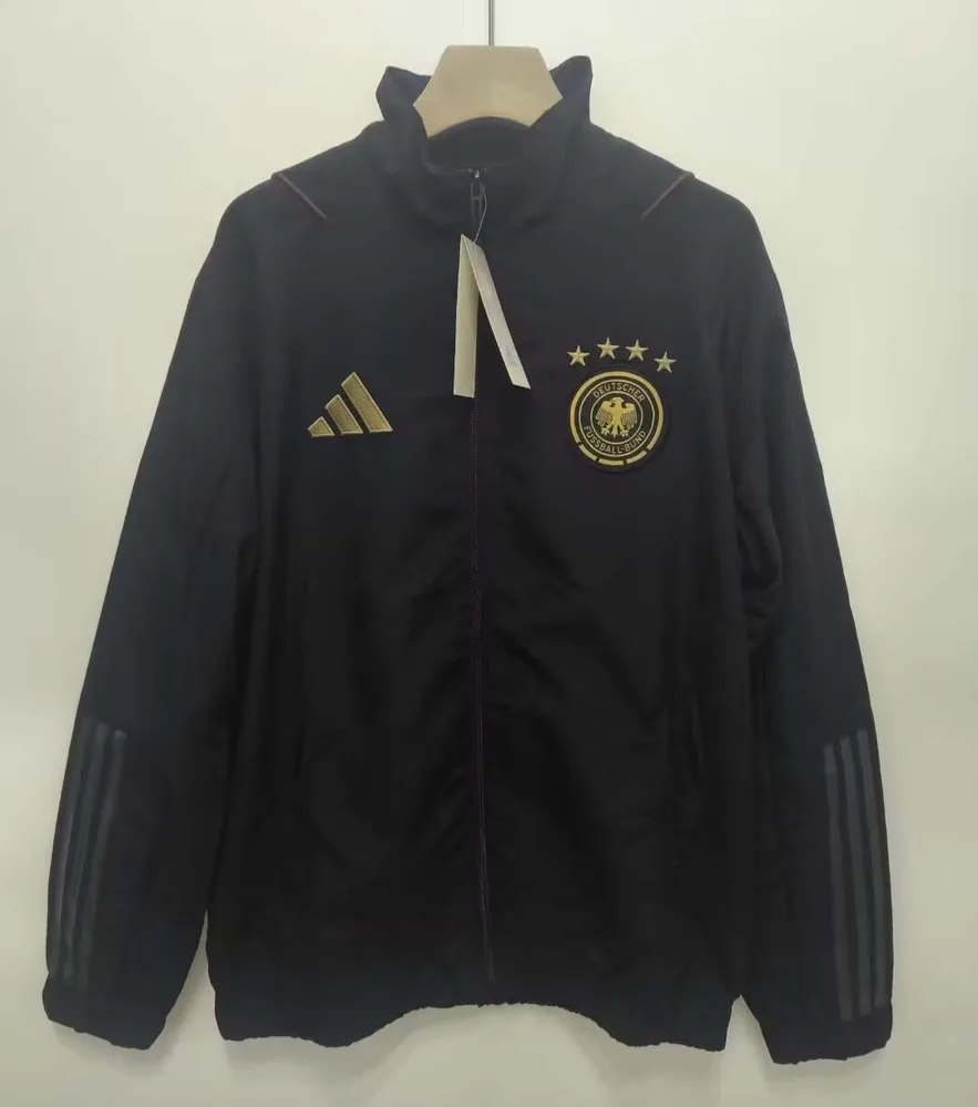 2025 Germany Windbreaker Black Soccer Jersey — main view