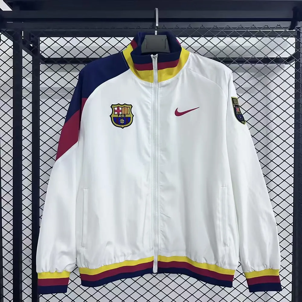 2025-2026 Cortavientos Barcelona Blanco Camiseta Calidad Tailandesa — main view