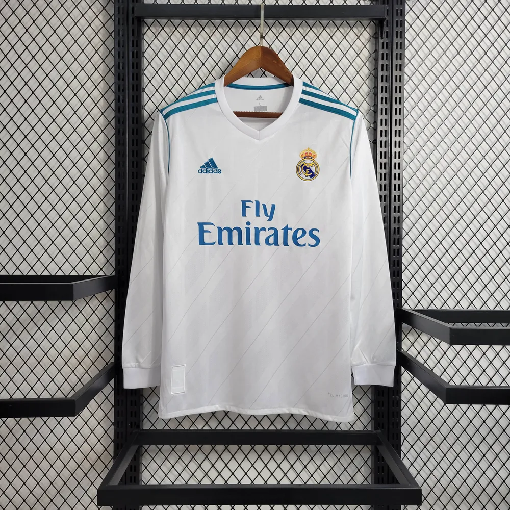 Camisa Principal do Real Madrid 2017/2018 Retrô Manga Longa — main view