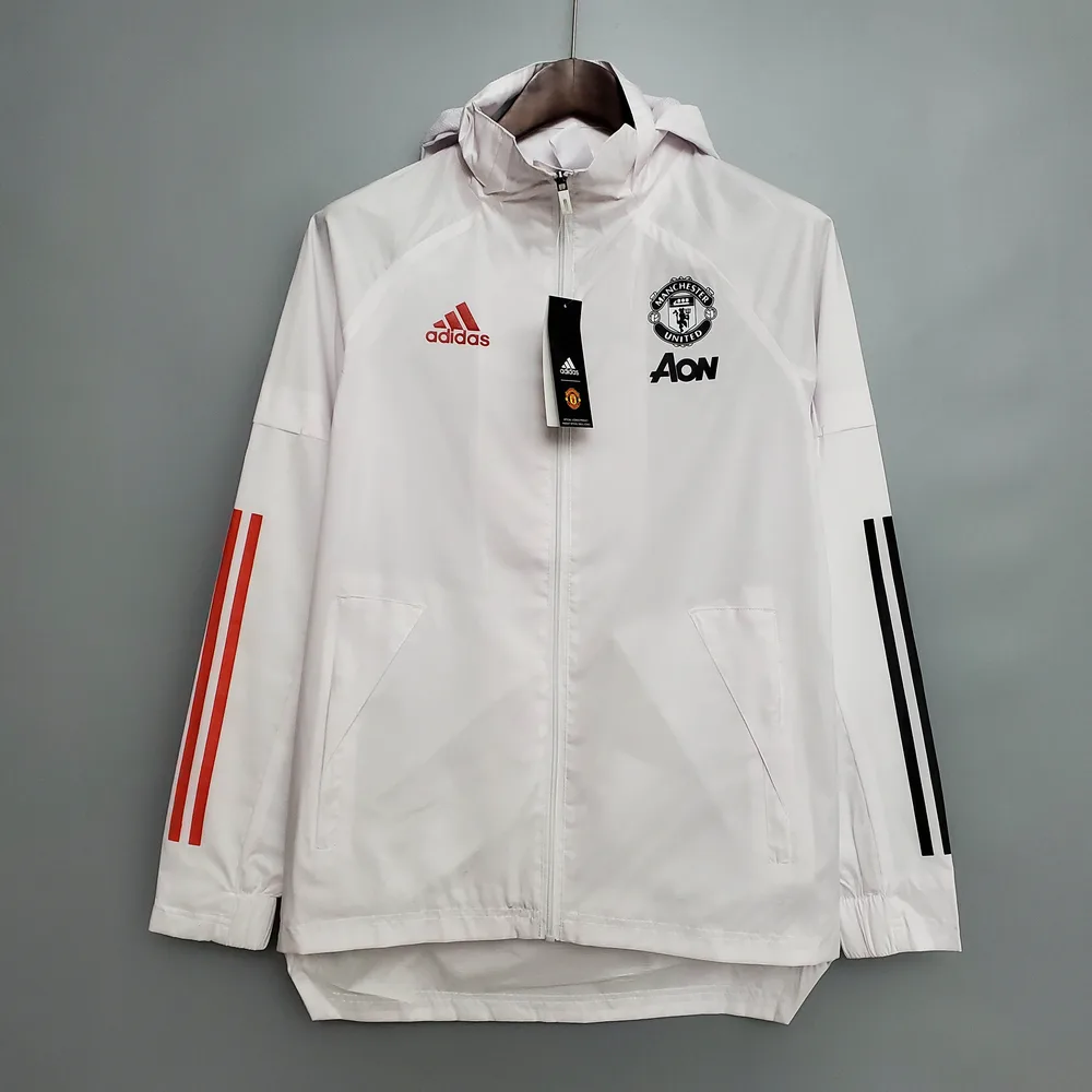 2021 Manchester United Jersey Windbreaker White(Black-Red Edge) — main view