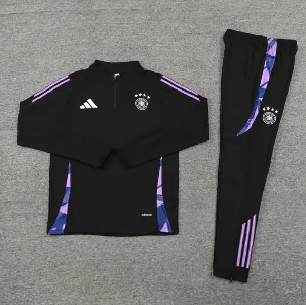 2026 Germany Half-Pull Training Suit Black Jersey Set — main view