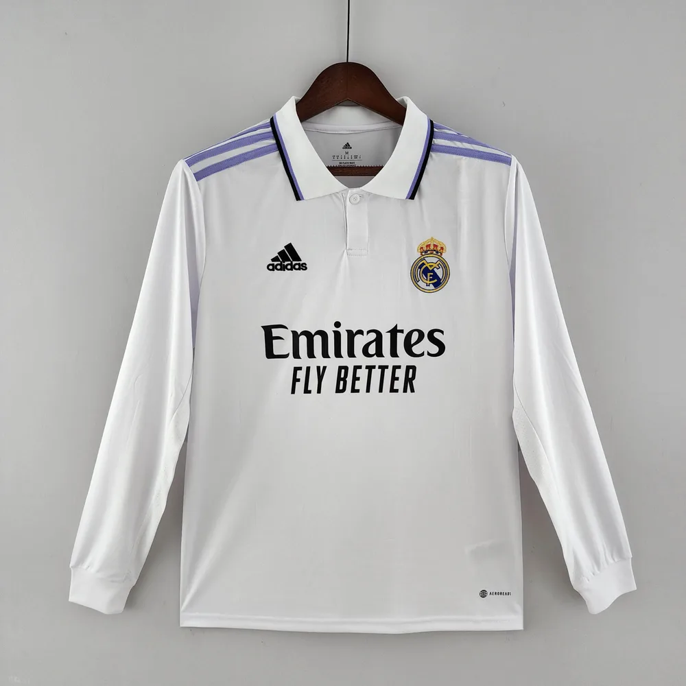2022/2023 Long Sleeve Real Madrid Home Jersey — main view