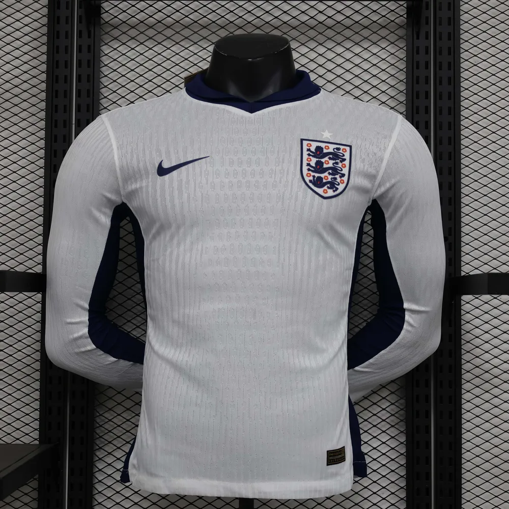 2024 Player Version Long Sleeve England Home Soccer Jersey — main view