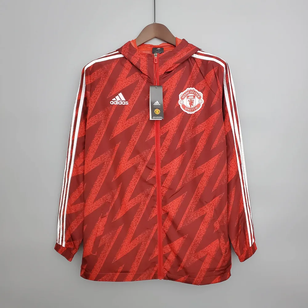 2021/2022 Manchester United Maillot Coupe-Vent Rouge — main view