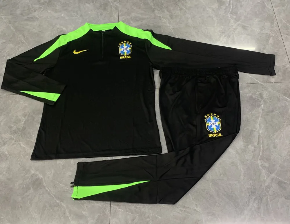 Ensemble d'Entraînement Half-Pull Noir Brésil 2025/2026 — main view