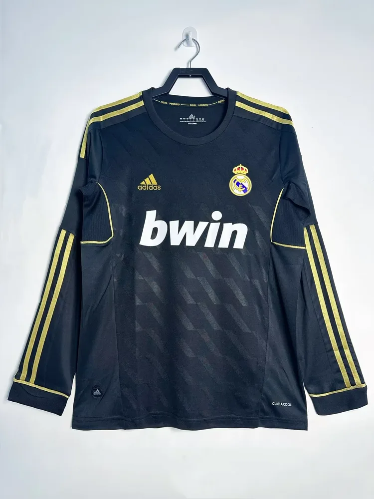 2011/2012 Retro Manga Longa Real Madrid Visitante Camisa Qualidade Tailandesa — main view