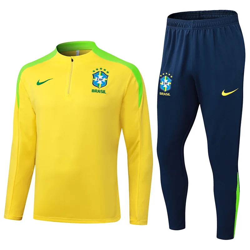 2025/2026 Conjunto de Treino Meia-Puxada Brasil Amarelo — main view