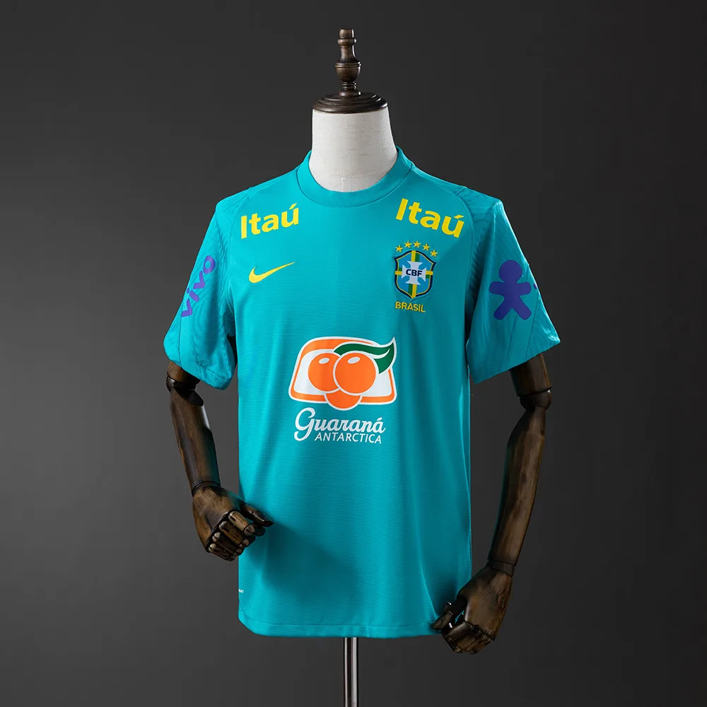 Camisa de Futebol 2021 Brasil Treino Azul Lago — main view