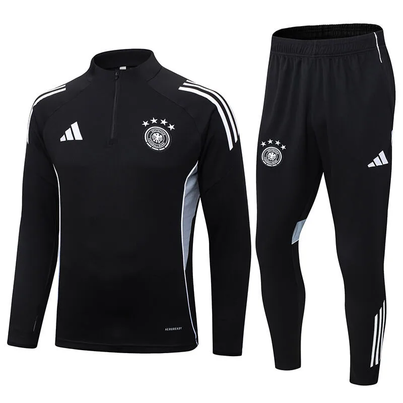 2025/2026 Germany Half-Pull Training Suit Black Jersey Set — main view