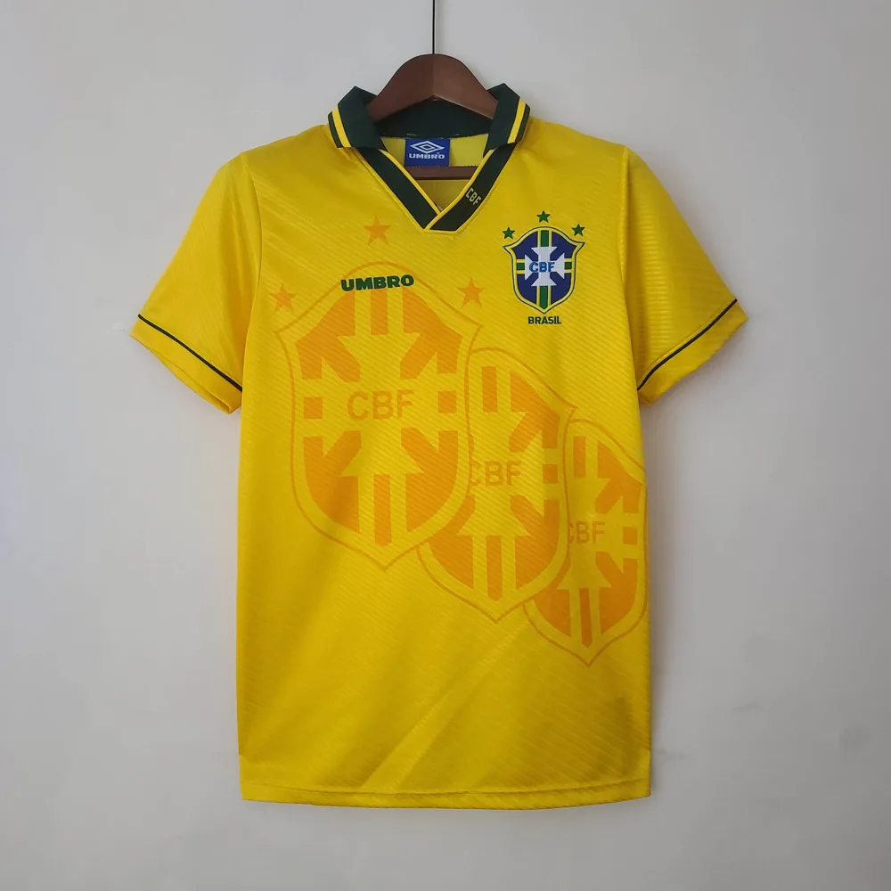 1994 Retro Brazil Home Soccer Jersey — main view