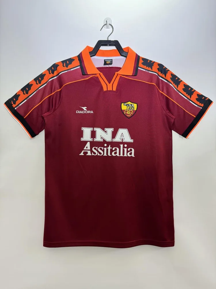 1998-1999 Retro Roma Home Soccer Jersey AAA fan-grade — main view