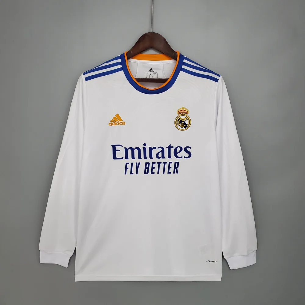 2021/2022 Long Sleeve Real Madrid Home Jersey — main view