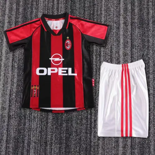 1998-1999 Retro AC Milan Home Football Shirt AAA fan-grade Kids Size
