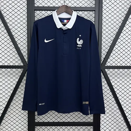 Camisa de Futebol Retro 2014 França Home Manga Longa AAA qualidade fã
