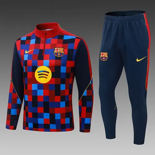 2026/2027 Barcelona Half-Pull Training Red-Blue Digital Football Shirt 1:1 Thai Quality Set