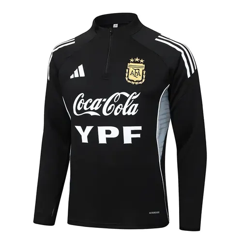 طقم بدلة تدريب نصف سحاب أسود لمنتخب Argentina 2025/2026 — view 3