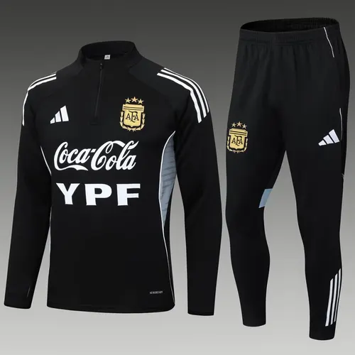 2025 Argentina Half-Pull Training Suit Black Football Shirt AAA fan-grade Set
