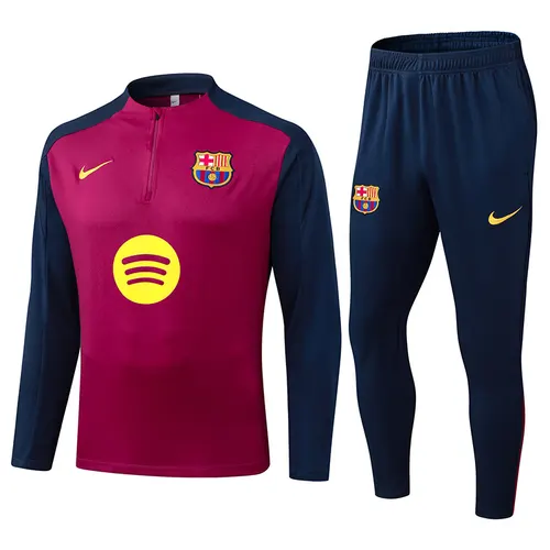 2025/2026 Barcelona Half-Pull Training Suit Rose Red Jersey AAA fan-grade Set