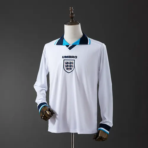 Camisa Retrô 1996 England Home Manga Longa AAA qualidade de fã