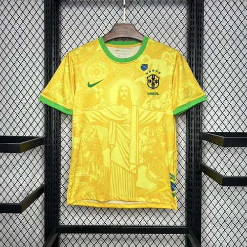 2024 Brazil Special Edition Jesus Yellow Football Shirt AAA fan-grade