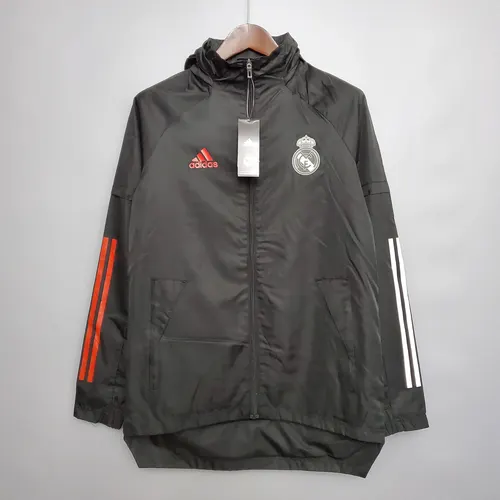 2021 Real Madrid Jersey Windbreaker Black(White Red Edge) — view 1