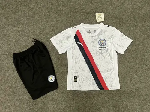 2025/2026 Manchester City Away Football Jersey AAA fan-grade Kids Size