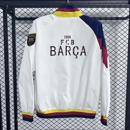 2025-2026 Cortavientos Barcelona Blanco Camiseta Calidad Tailandesa — view 2