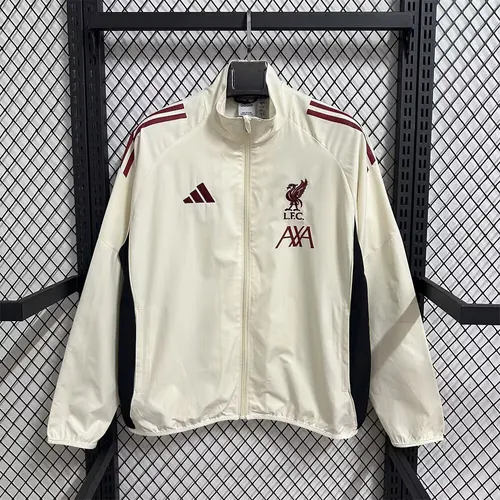 2025/2026 Liverpool Windbreaker Beige Yellow Football Shirt 1:1 Thai Quality