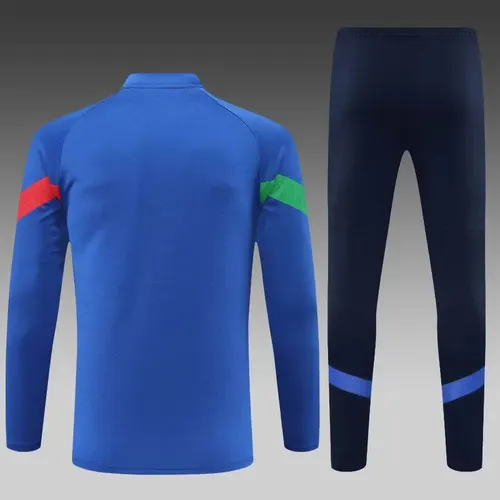 Conjunto de Entrenamiento de Media Cremallera Azul Italia 2022 — view 2
