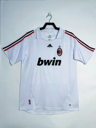 Camiseta de fútbol de visitante retro del AC Milan 2007/2008 Calidad Tailandesa