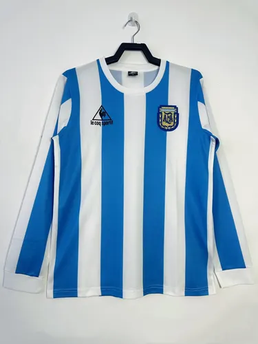 1986 Retro Langarm Argentinien Nationalmannschaft Heim Trikot Thai-Qualität