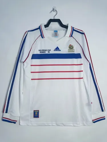 Camisa de Futebol Retro França Visitante Manga Longa 1998 Qualidade Tailandesa
