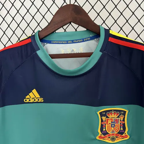 Maillot de football rétro 2010 Espagne Gardien Vert — view 3