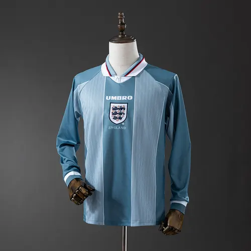 Camisa Retrô 1996 England Away Manga Longa AAA qualidade de fã