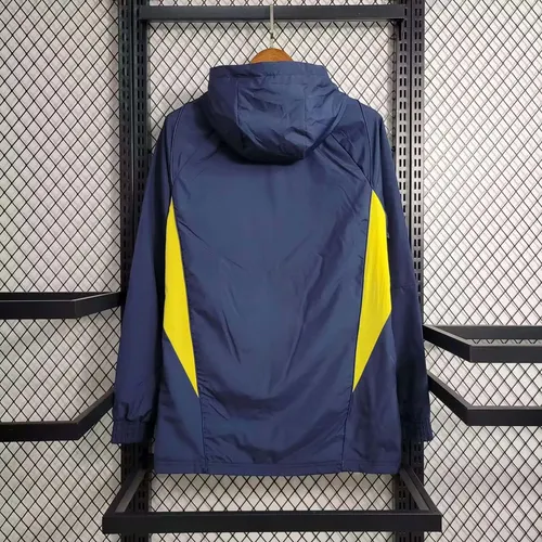 2023 Corta-Vento da Espanha Azul Marinho Camisa de Futebol AAA grau de fã — view 2