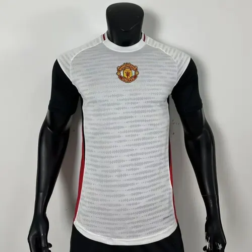 2025/2026 Player Version Manchester United Training clothes White and Black Football Shirt AAA fan-grade