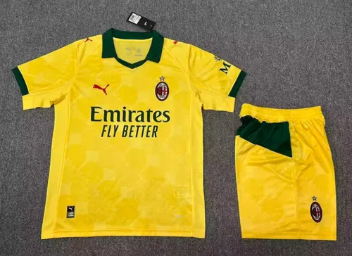 2025/2026 AC Milan Third Away Yellow Football Shirt AAA fan-grade Kids Size