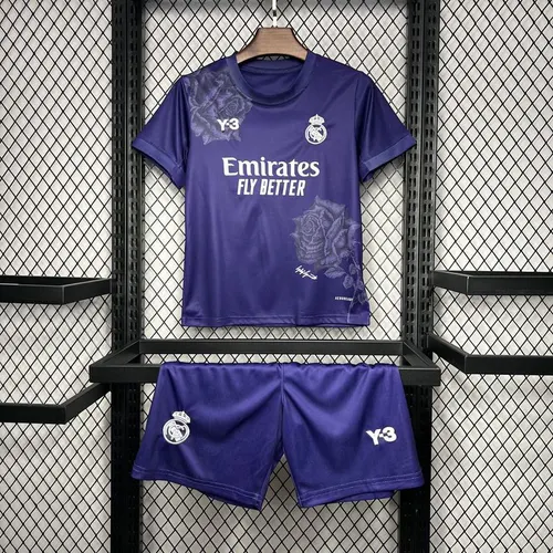 Maillot Violet Édition Spéciale Y-3 Real Madrid 2024/2025 Qualité Thaï Taille Enfant