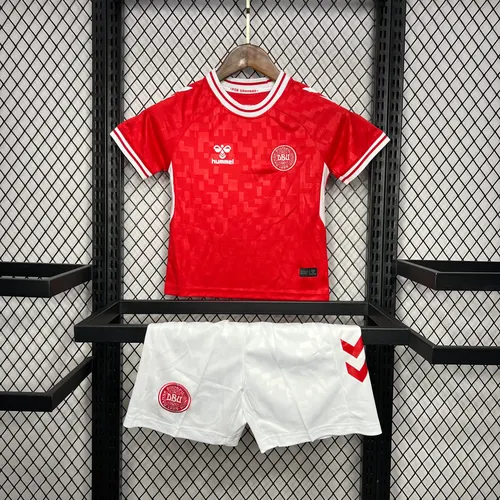 2024-2025 Camisa Casa Seleção Dinamarca Qualidade Tailandesa Tamanho Infantil