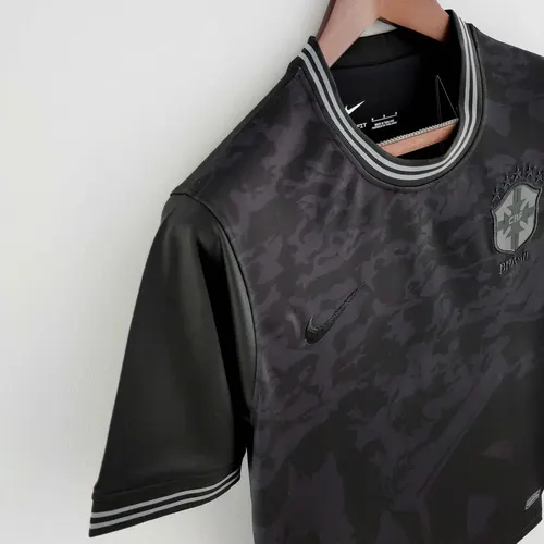 2022 Brasil Edición Especial toda negra Camiseta de Fútbol — view 5