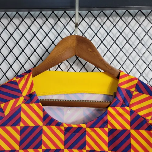 2023/2024 Barcelona Training Wear Striped Plaid Jersey — view 8