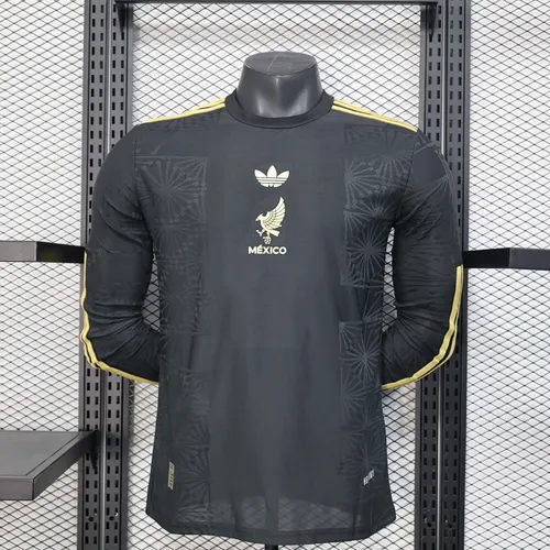 2025 Long Sleeve Player Version Mexico National Special Edition Black Football Shirt AAA fan-grade