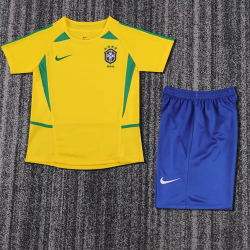 2002 Retro Brazil Home Football Shirt 1:1 Thai Quality Kids Size