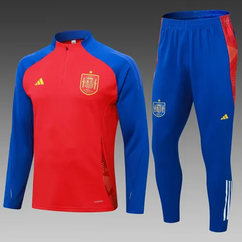 2024 Spain Half-Pull Training Suit Red Football Shirt AAA fan-grade Set